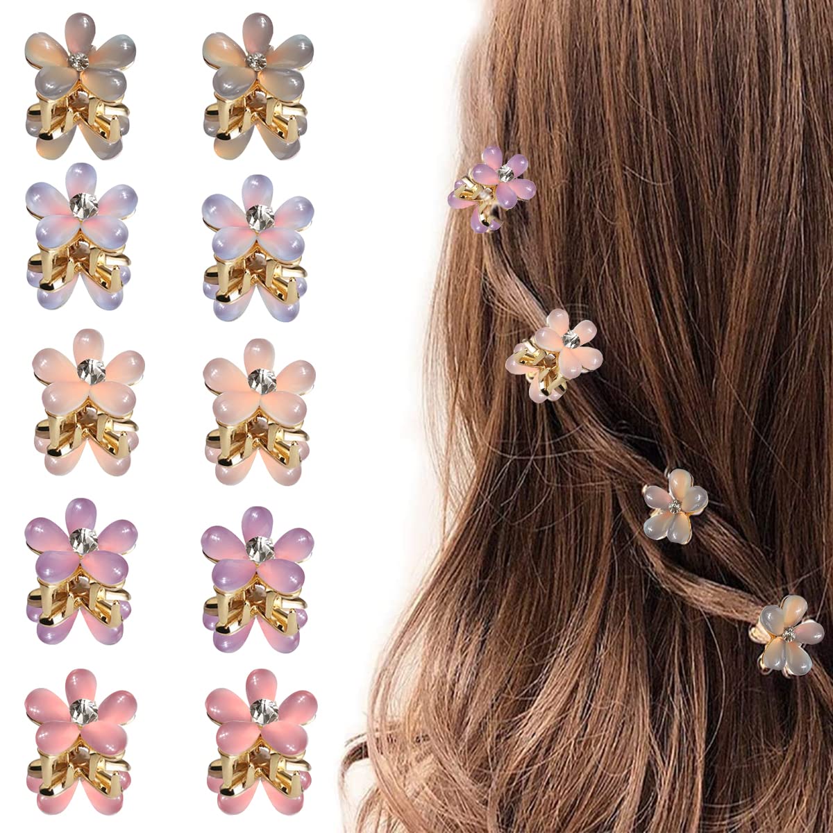 PALAY Mini Hair Clips for Women Claw Hair Clips for Girls Decorative Hair Accessories (Multi C) PALAY Mini Hair Clips for Women Claw Hair Clips for Girls Decorative Hair Accessories (Multi C)